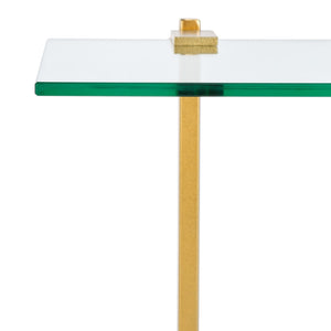 Safavieh IDRIS Modern Marble Base Drink Table - White & Gold Accent for Stylish Small Spaces & Décor SFV9532A