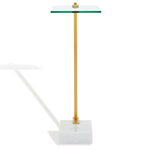 Safavieh IDRIS Modern Marble Base Drink Table - White & Gold Accent for Stylish Small Spaces & Décor SFV9532A
