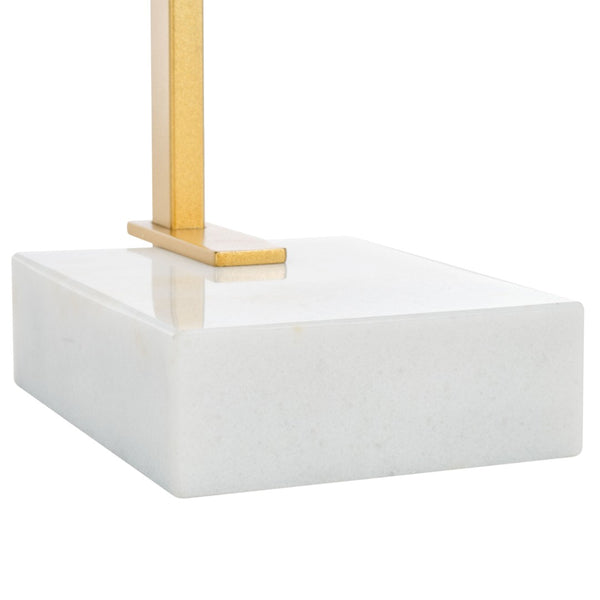 Safavieh IDRIS Modern Marble Base Drink Table - White & Gold Accent for Stylish Small Spaces & Décor SFV9532A