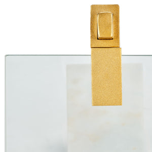 Safavieh IDRIS Modern Marble Base Drink Table - White & Gold Accent for Stylish Small Spaces & Décor SFV9532A