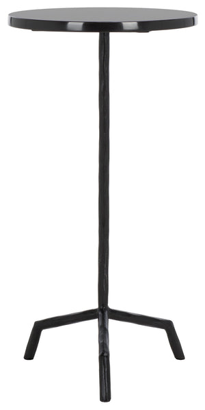 Safavieh FABRIANNA Marble Top Drink Table - Stylish Accent Piece with Durable Metal Frame for Modern Spaces Black / Black SFV9533A
