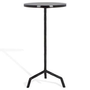 Safavieh FABRIANNA Marble Top Drink Table - Stylish Accent Piece with Durable Metal Frame for Modern Spaces Black / Black SFV9533A