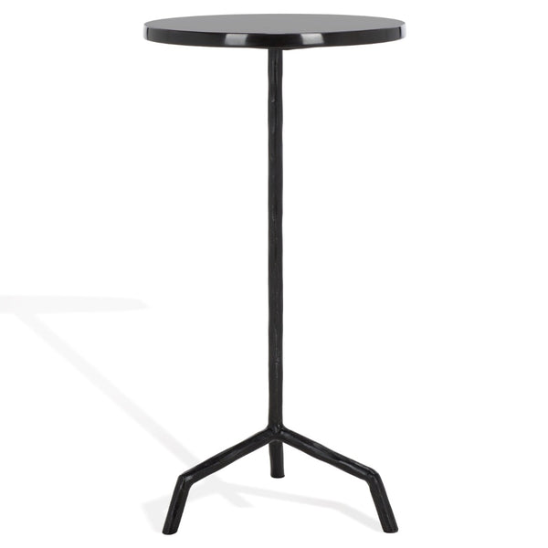 Safavieh FABRIANNA Marble Top Drink Table - Stylish Accent Piece with Durable Metal Frame for Modern Spaces Black / Black SFV9533A