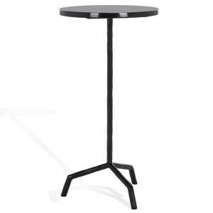 Safavieh FABRIANNA Marble Top Drink Table - Stylish Accent Piece with Durable Metal Frame for Modern Spaces Black / Black SFV9533A