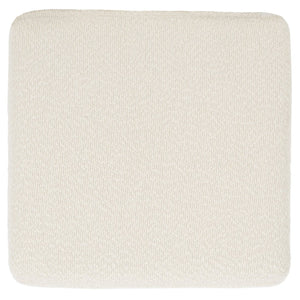 Safavieh JESSA Square Bouclé Ottoman - Chic Modern Accent for Versatile Seating, Footrest, or Décor Display Ivory / Brass SFV9535A
