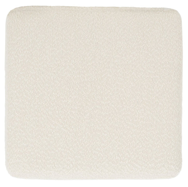Safavieh JESSA Square Bouclé Ottoman - Chic Modern Accent for Versatile Seating, Footrest, or Décor Display Ivory / Brass SFV9535A