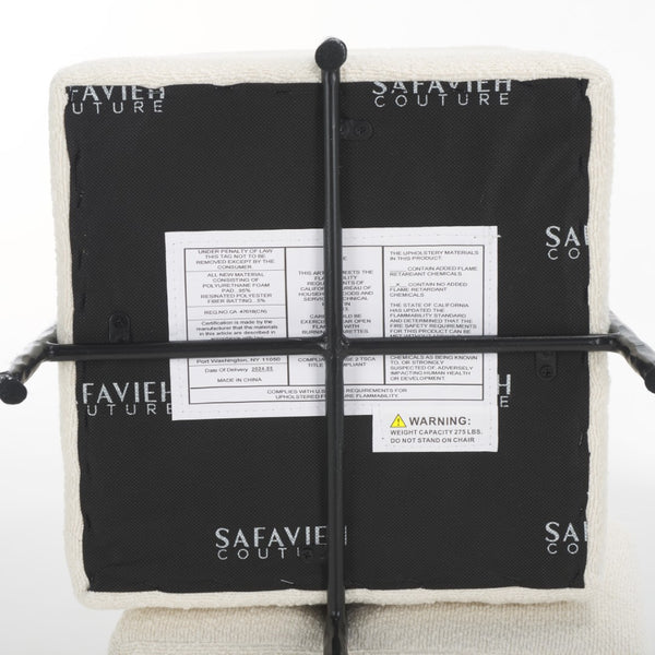 Safavieh Jessa Square Boucle Ottoman Ivory / Black SFV9535B