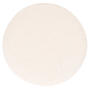 Safavieh JESSA Round Boucle Ottoman - Modern Minimalist Accent for Cozy Living Spaces and Stylish Decor Ivory / Brass SFV9536A