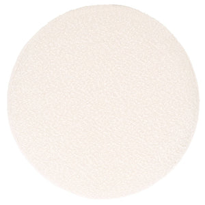 Safavieh JESSA Round Boucle Ottoman - Modern Minimalist Accent for Cozy Living Spaces and Stylish Decor Ivory / Black SFV9536B
