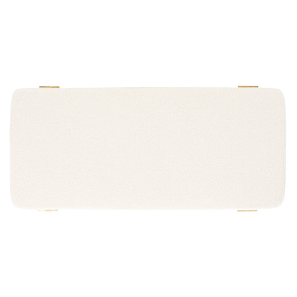 Safavieh Jessa Boucle Bench - Luxurious Ivory Fabric With Elegant Brass Accents For Stylish Home Décor Ivory ,Brass Metal ,Wood ,Foam ,Fabric Sfv9537a