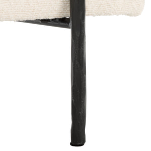 Safavieh Jessa Boucle Bench - Luxurious Ivory Fabric With Elegant Brass Accents For Stylish Home Décor Ivory ,Black Metal ,Wood ,Foam ,Fabric Sfv9537b