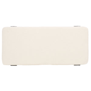 Safavieh Jessa Boucle Bench - Luxurious Ivory Fabric With Elegant Brass Accents For Stylish Home Décor Ivory ,Black Metal ,Wood ,Foam ,Fabric Sfv9537b
