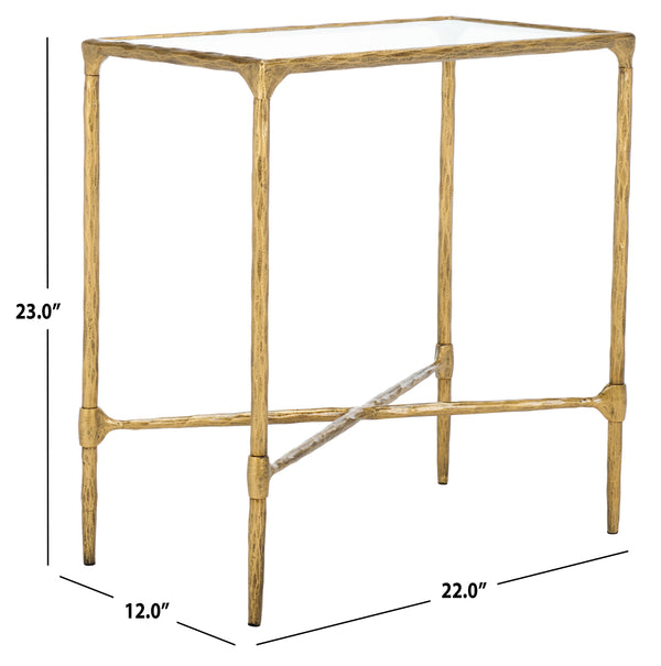Safavieh Isabellina Metal And Glass Accent Table Brass / Clear SFV9538A