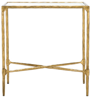 Safavieh Isabellina Metal And Glass Accent Table Brass / Clear SFV9538A