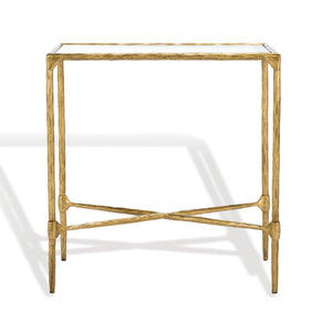 Safavieh Isabellina Metal And Glass Accent Table Brass / Clear SFV9538A