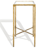 Safavieh Isabellina Metal And Glass Accent Table Brass / Clear SFV9538A