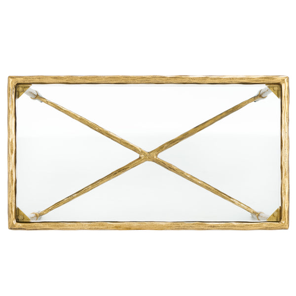 Safavieh Isabellina Metal And Glass Accent Table Brass / Clear SFV9538A