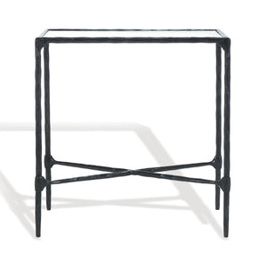 Safavieh Isabellina Metal And Glass Accent Table Black / Clear SFV9538B