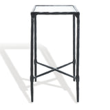 Safavieh Isabellina Metal And Glass Accent Table Black / Clear SFV9538B