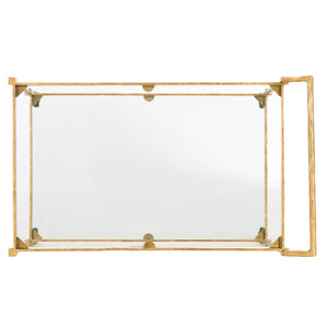 Safavieh ISABELLINA Metal and Glass Bar Cart - Elevate Your Entertaining with Stylish, Modern Design & Durability Brass / Clear SFV9539A