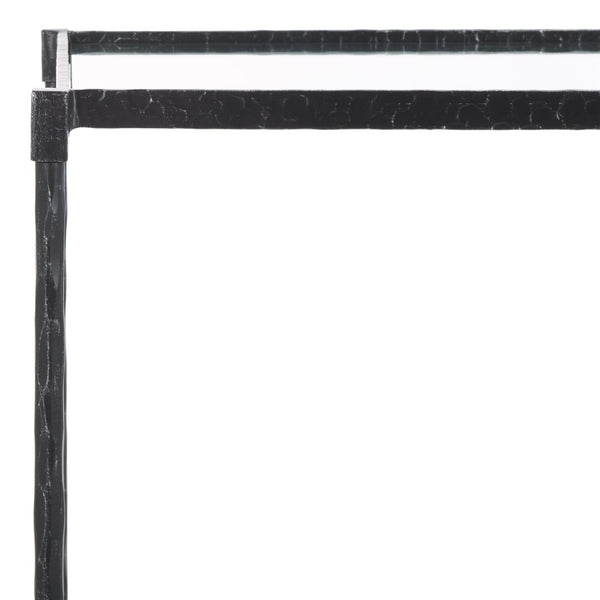 Safavieh ISABELLINA Metal and Glass Bar Cart - Elevate Your Entertaining with Stylish, Modern Design & Durability Black / Clear SFV9539B