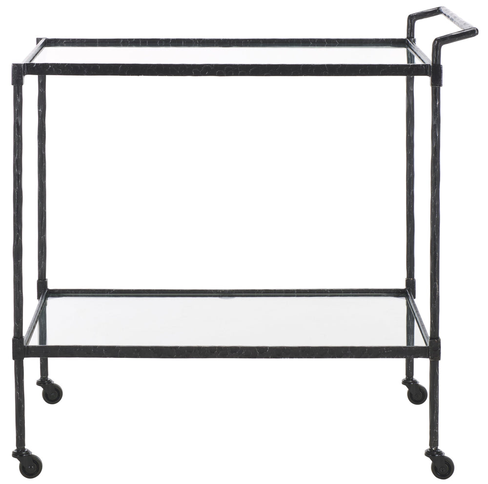 Safavieh Isabellina Metal And Glass Bar Cart – Elegant Iron Design For Chic Entertaining And Stylish Storage Black ,Clear Metal ,Glass Sfv9539b