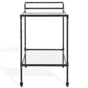 Safavieh Isabellina Metal And Glass Bar Cart – Elegant Iron Design For Chic Entertaining And Stylish Storage Black ,Clear Metal ,Glass Sfv9539b