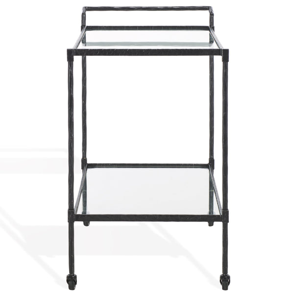 Safavieh Isabellina Metal And Glass Bar Cart – Elegant Iron Design For Chic Entertaining And Stylish Storage Black ,Clear Metal ,Glass Sfv9539b