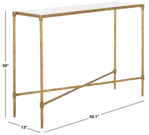 Safavieh Isabellina Metal And Marble Console Table – Elegant Brass And White Design For Timeless Appeal Brass ,White Metal ,Marble Sfv9540a