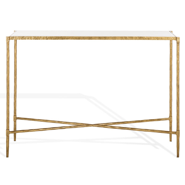 Safavieh Isabellina Metal And Marble Console Table – Elegant Brass And White Design For Timeless Appeal Brass ,White Metal ,Marble Sfv9540a