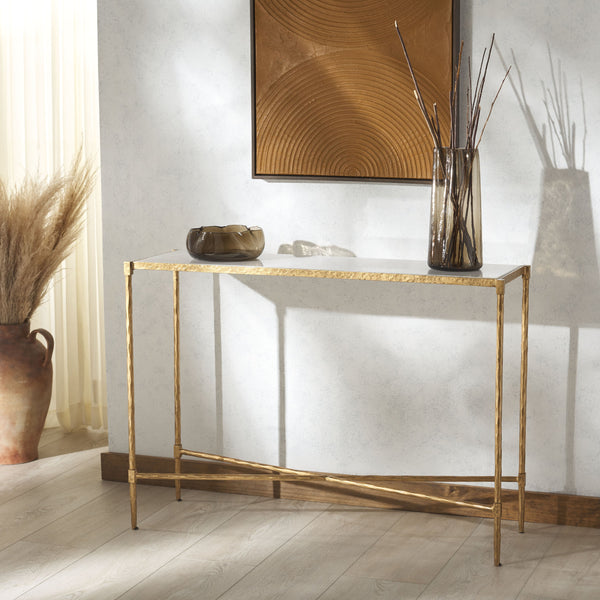 Safavieh Isabellina Metal And Marble Console Table – Elegant Brass And White Design For Timeless Appeal Brass ,White Metal ,Marble Sfv9540a