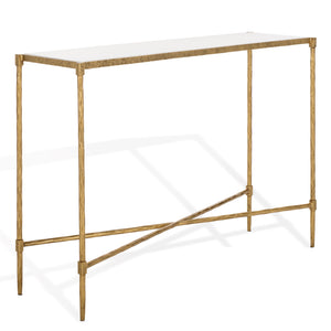 Safavieh Isabellina Metal And Marble Console Table – Elegant Brass And White Design For Timeless Appeal Brass ,White Metal ,Marble Sfv9540a