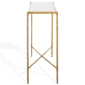Safavieh Isabellina Metal And Marble Console Table – Elegant Brass And White Design For Timeless Appeal Brass ,White Metal ,Marble Sfv9540a