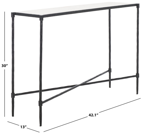 Safavieh Isabellina Metal And Marble Console Table – Elegant Brass And White Design For Timeless Appeal Black ,White Metal ,Marble Sfv9540b