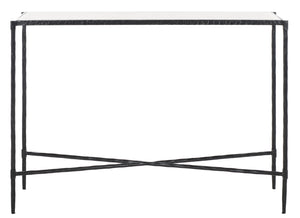 Safavieh Isabellina Metal And Marble Console Table – Elegant Brass And White Design For Timeless Appeal Black ,White Metal ,Marble Sfv9540b