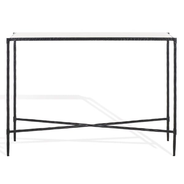 Safavieh Isabellina Metal And Marble Console Table – Elegant Brass And White Design For Timeless Appeal Black ,White Metal ,Marble Sfv9540b