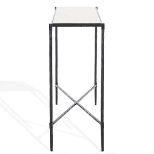 Safavieh Isabellina Metal And Marble Console Table – Elegant Brass And White Design For Timeless Appeal Black ,White Metal ,Marble Sfv9540b