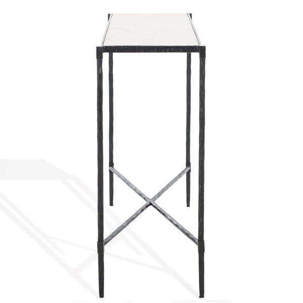 Safavieh Isabellina Metal And Marble Console Table – Elegant Brass And White Design For Timeless Appeal Black ,White Metal ,Marble Sfv9540b