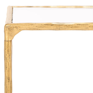 Safavieh Isabellina Metal And Glass Coffee Table - Exquisite Brass Design For Timeless Elegance And Style Brass ,Clear Metal ,Glass Sfv9541a