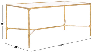 Safavieh Isabellina Metal And Glass Coffee Table - Exquisite Brass Design For Timeless Elegance And Style Brass ,Clear Metal ,Glass Sfv9541a