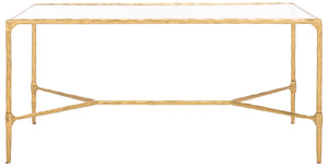 Safavieh Isabellina Metal And Glass Coffee Table - Exquisite Brass Design For Timeless Elegance And Style Brass ,Clear Metal ,Glass Sfv9541a