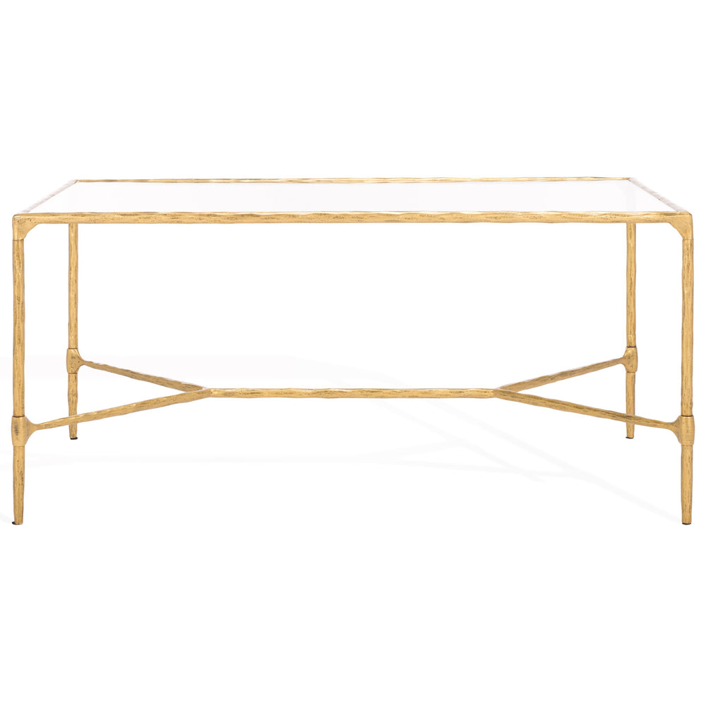 Safavieh Isabellina Metal And Glass Coffee Table - Exquisite Brass Design For Timeless Elegance And Style Brass ,Clear Metal ,Glass Sfv9541a