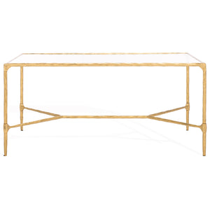 Safavieh Isabellina Metal And Glass Coffee Table - Exquisite Brass Design For Timeless Elegance And Style Brass ,Clear Metal ,Glass Sfv9541a
