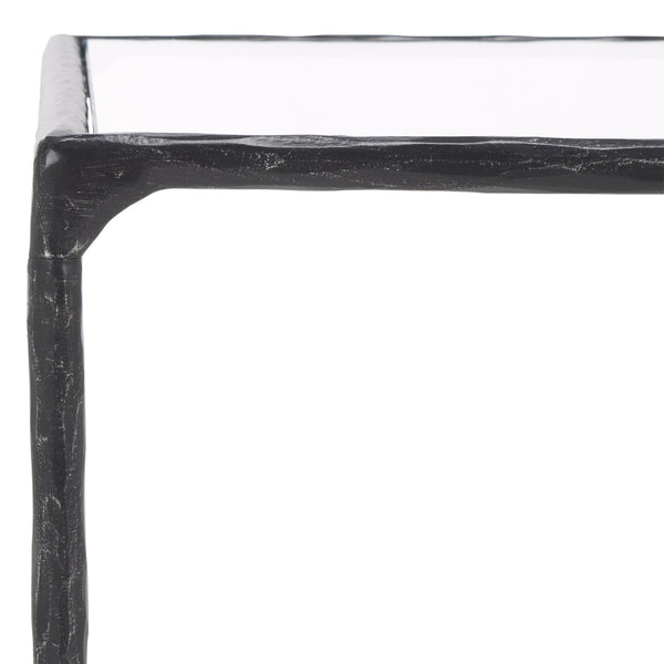 Safavieh Isabellina Metal And Glass Coffee Table - Exquisite Brass Design For Timeless Elegance And Style Black ,Clear Metal ,Glass Sfv9541b