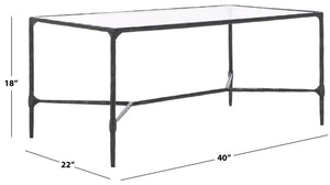 Safavieh Isabellina Metal And Glass Coffee Table - Exquisite Brass Design For Timeless Elegance And Style Black ,Clear Metal ,Glass Sfv9541b