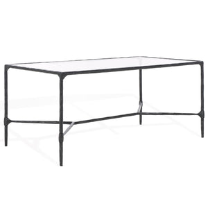 Safavieh Isabellina Metal And Glass Coffee Table - Exquisite Brass Design For Timeless Elegance And Style Black ,Clear Metal ,Glass Sfv9541b