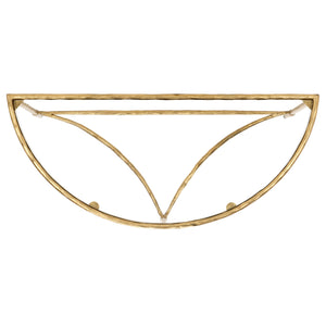 Safavieh Isabellina Half Moon Console Table - Elegant Brass And Glass Design For Modern Home Décor Charm Brass ,Clear Metal ,Glass Sfv9542a