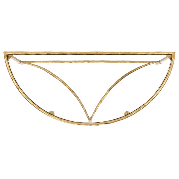 Safavieh Isabellina Half Moon Console Table - Elegant Brass And Glass Design For Modern Home Décor Charm Brass ,Clear Metal ,Glass Sfv9542a