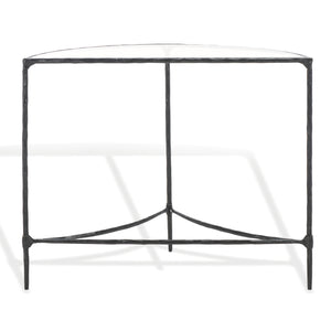 Safavieh Isabellina Half Moon Console Table - Elegant Brass And Glass Design For Modern Home Décor Charm Black ,Clear Metal ,Glass Sfv9542b