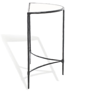 Safavieh Isabellina Half Moon Console Table - Elegant Brass And Glass Design For Modern Home Décor Charm Black ,Clear Metal ,Glass Sfv9542b
